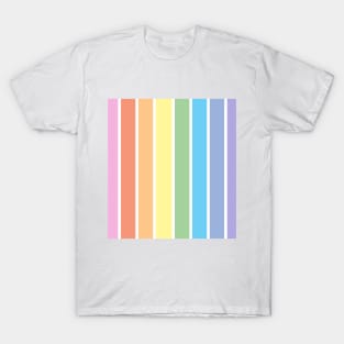 Bright pastel rainbow stripe - vertical T-Shirt